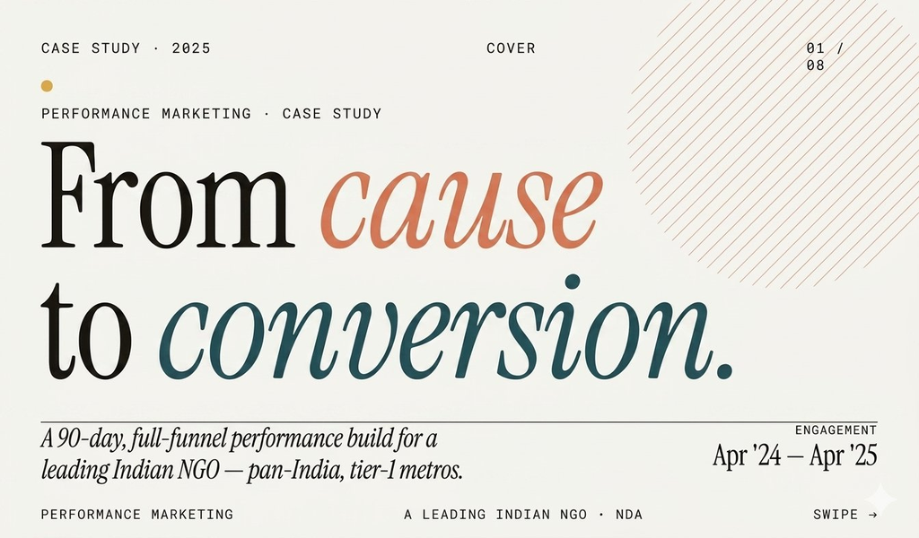 Performance Marketing – Non Profit Organisation — Slide 1